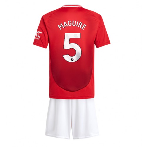 Fotbalové Dres Manchester United Harry Maguire #5 Dětské Domácí 2024-25 Krátký Rukáv (+ trenýrky)